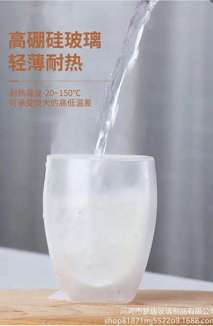 Heat Resistant Double Wall Glass Cup 80-650Ml Beer Milk Coffee Water Cups Transparent Cup Wholesale Glass Drinkware Mug Set Gift.