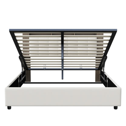 Lazyspace Samt-Rückenlehne, Holzlatten, hydraulisches Bett mit Bettkasten, Einzel- und Doppel-RGB-LED-Polsterbett, Bettrahmen