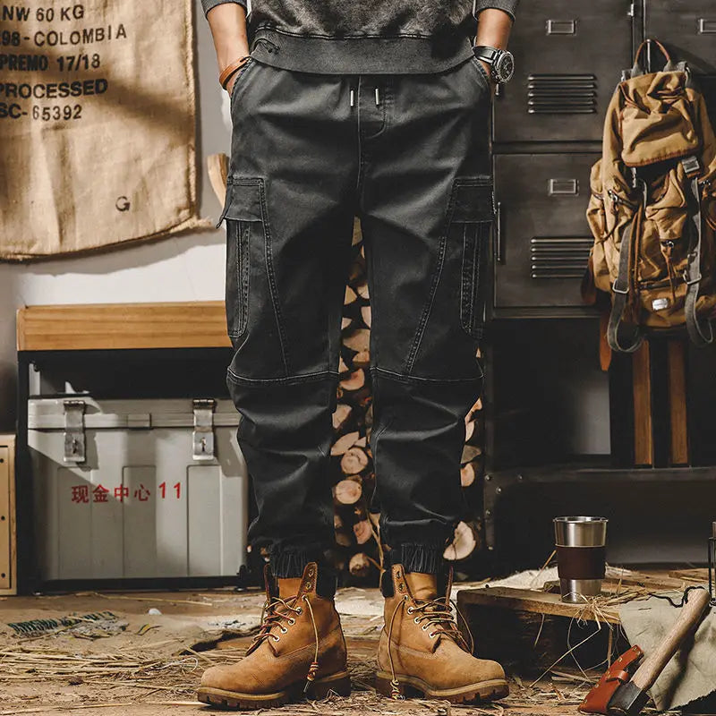 ARENS Techwear Cargo Pants Men Black Cargo Trousers Male Vintage Japanese Streetwear Hip Hop Pockets Casual Safari Style Loose.