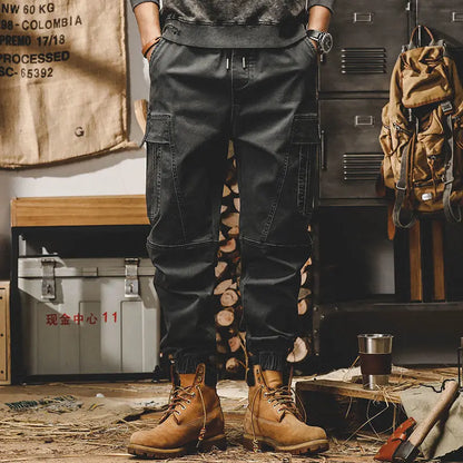 ARENS Techwear Cargo Pants Men Black Cargo Trousers Male Vintage Japanese Streetwear Hip Hop Pockets Casual Safari Style Loose.