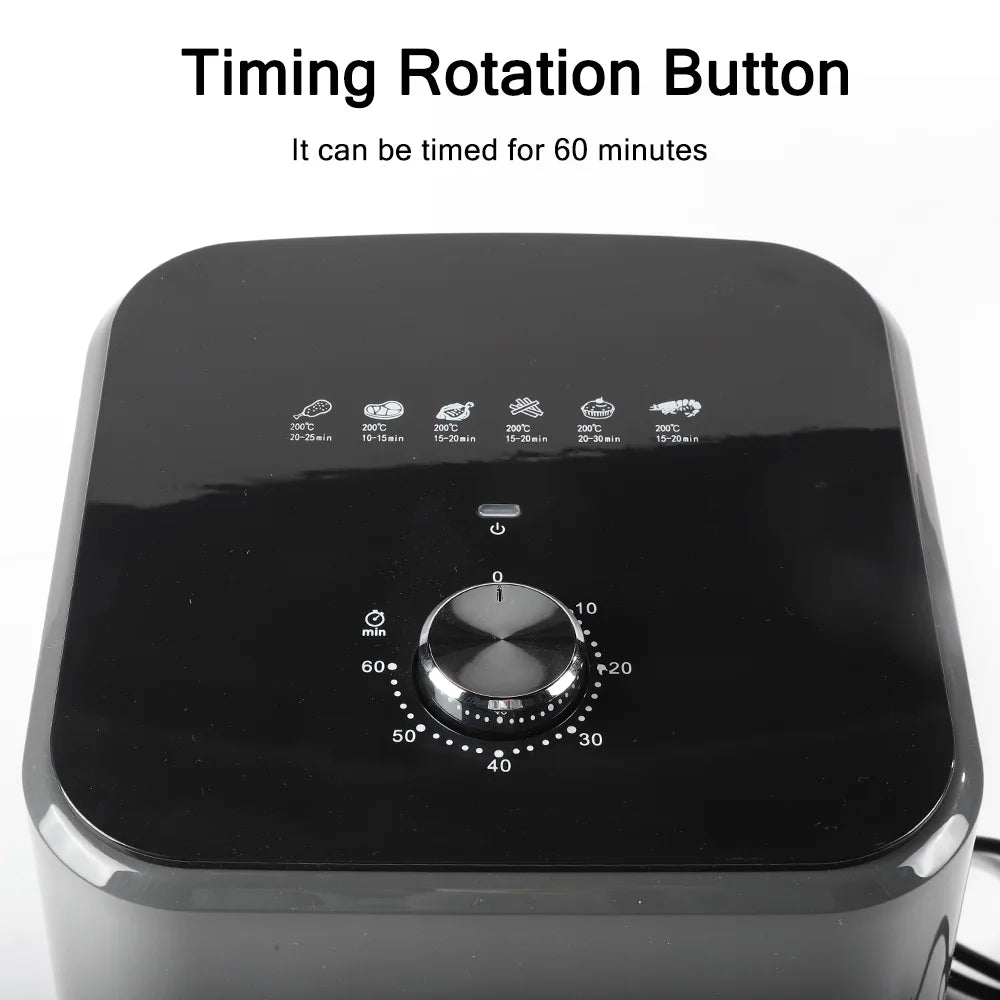 4/5/6/7/10/12L Electric Air Fryers Oil-free Automatic Household Kitchen 360°Baking Convection Oven Deep Fryer without Oil.