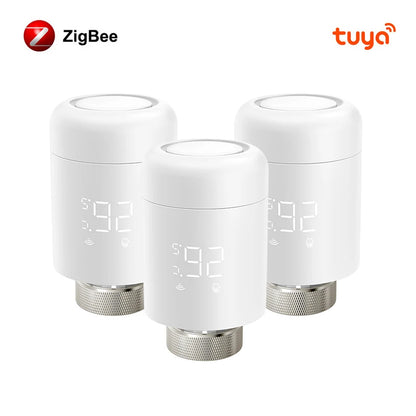 AVATTO 1~6PCS Tuya ZigBee TRV Radiator Actuator Valve,Smart Thermostat Temperature Controller Works With Alexa,Google Home,Alice