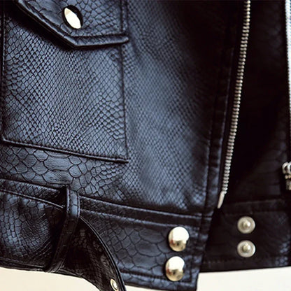 Dünne Jacke mit Gürtel Weibliche Streetwear Leder Mantel Biker Moto Frühling Herbst Frauen Faux Leder Jacke Oberbekleidung Neue Mode