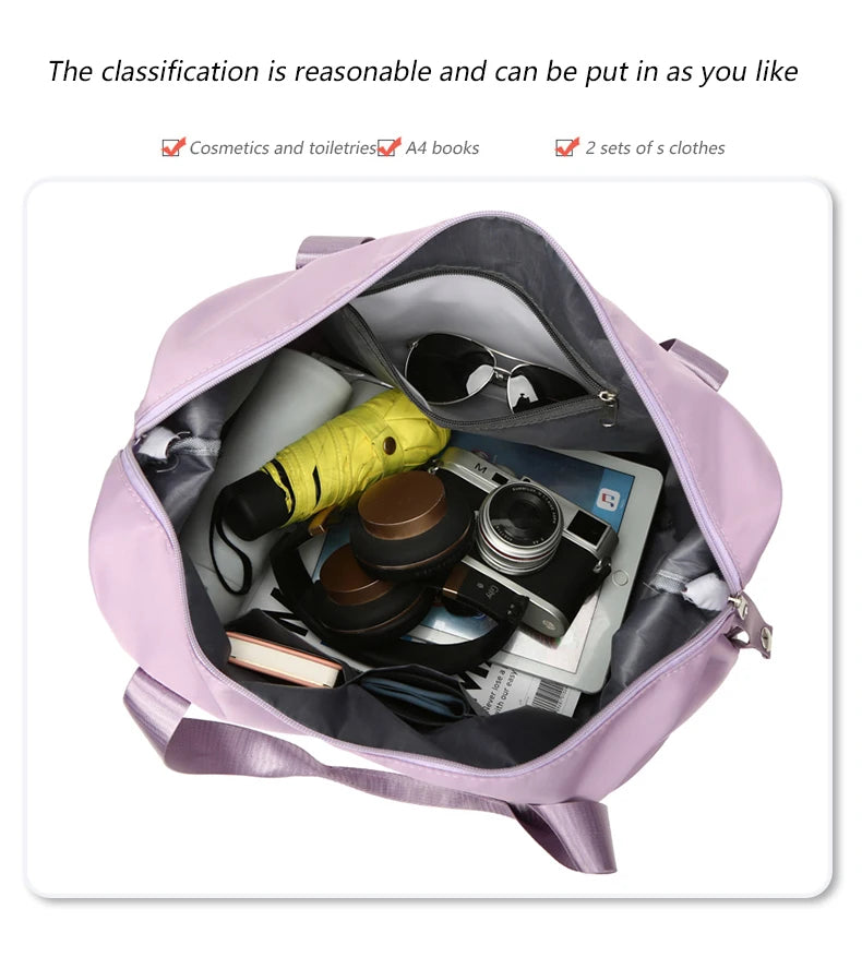 UNIXINU Carry On Travel Duffle Bag Nylon Waterproof Sports Gym Tote Bags for Women Large Capacity Storage Luggage Handbag.