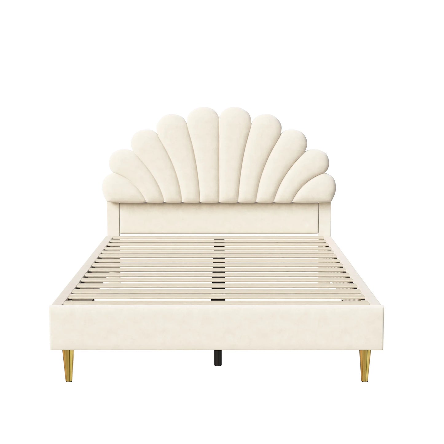 Rosahqnda Kinderbett 140 x 200 cm, Einzelbett, Kinderblütenblattbett, geeignet für Mädchenschlafzimmer, Beige, Weinrot, Samt