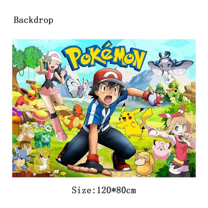 Pokemon Thema Geburtstag Party Dekoration Lieferungen Cartoon Pokemon Gehen Geschirr Tassen Teller Pikachu Ballon Für Baby Dusche Gefälligkeiten