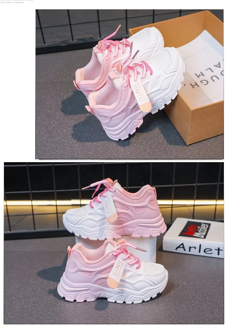 Kids Fashion Shoes For Boys Girls Toddler Boy Girl Soft Sports Shoes Children Running Sneakers Air Mesh Breathable 26-37.