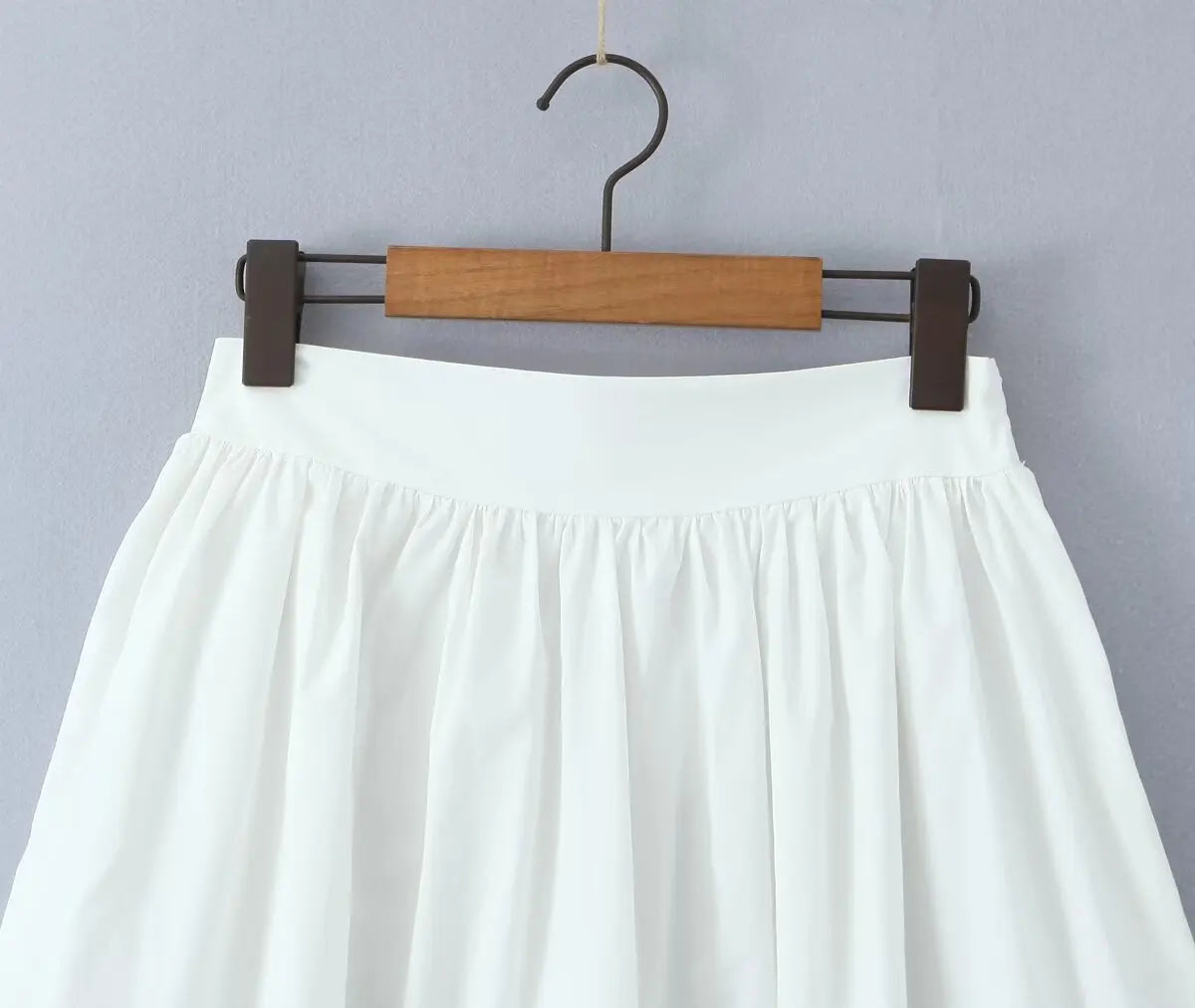 YENKYE 2025 Women Yellow White Cotton Big Swing Long Skirt Vintage High Waist Side Zipper A-line Summer Skirts Holiday.