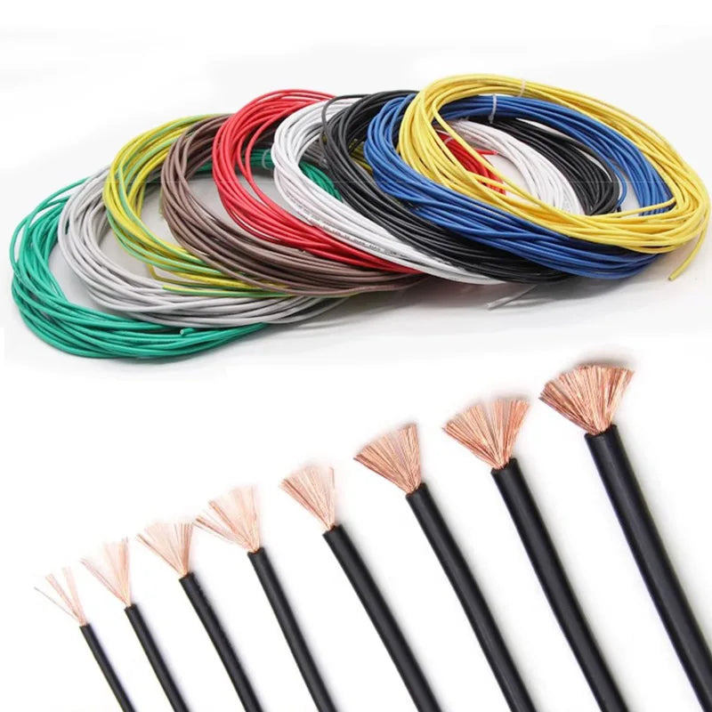 Multicolor Electrical Wire 14 16 18 20 22 AWG Flexible PVC Copper Wire Electronic Cable For Equipment LED Strip Light Speaker.