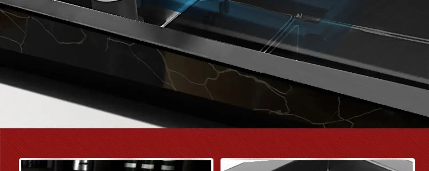 55 cm x 32 cm, 304 Nano-Edelstahl, versteckter Waschbecken-Klapphahn mit großem Einzelschlitz und Abdeckplatte, Bartheke, Tassenscheibe