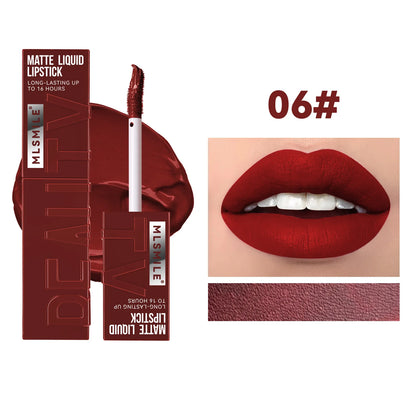 6 Colors Nude Matte Lip Gloss Waterproof Lasting Lipstick Not Fading Sexy Nude Red Pink Velvet Liquid Lipsticks Makeup Cosmetic