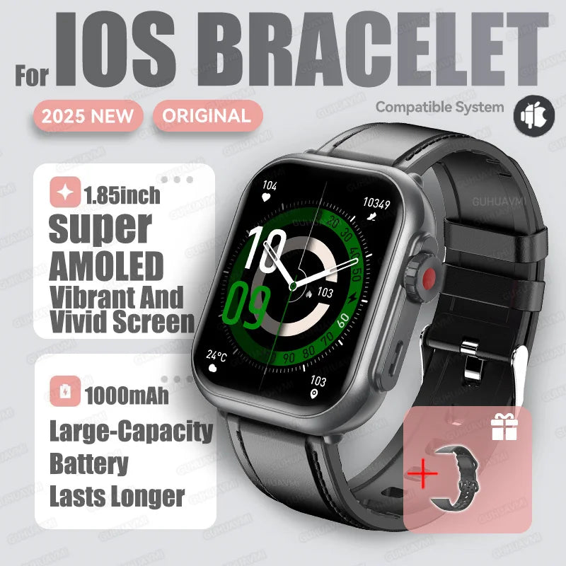 2025New For XIAOMI IOS Watch Ultra2 Smart Watches Women 1000mAh 1.85" AMOLED Full Touch Screen BT Call Ladies Fashion Smartwatch