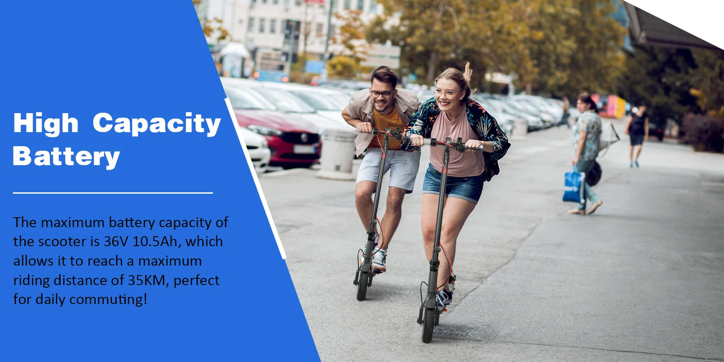 ES80/M365 X1 Electric Scooter 36V 10.5Ah 500W Motor 35KM Long Range 31KM/H 8.5Inch Solid Tires Foldable Smart APP EScooter.