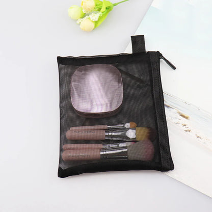 Women Mesh Cosmetic Bag Travel Storage Makeup Bag Organizer Female Make Up Pouch Portable Small Large Toiletry Beauty Case