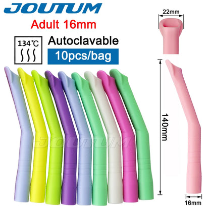 10pcs Dental Autoclavable Strong Suction Tips Dental Duckbill Evacuation Tips Aspirator Saliva Tube Suction Tips Dental Material.