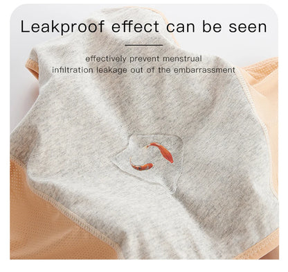 4pcs Women Menstrual Panties+gift Menstrual Cup Female Period Leak Proof Underwear Plus Size Maternal Physiological Briefs.