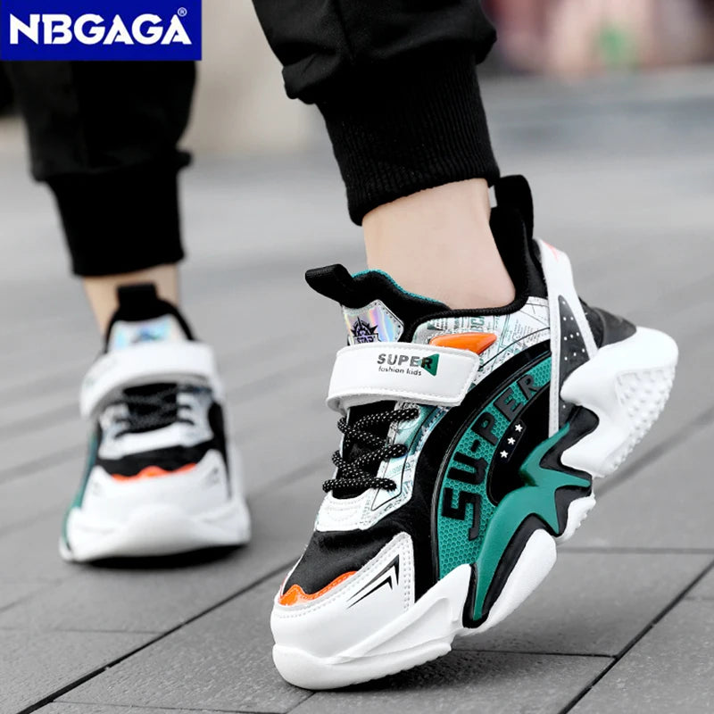 Sport Kids Leather Sneakers Four Season Boys Casual Shoes Non Slip Children Fashion School Walking Running Shoes Size 28-39.