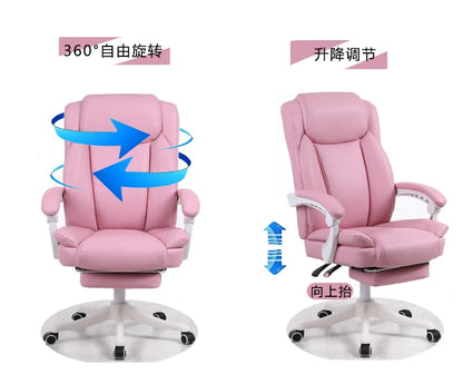 Elektrischer bequemer Bürostuhl, rosa, für Mädchen und Erwachsene, günstiger Liegestuhl, ergonomischer Sessel, Cadeira De Escritorio-Möbel