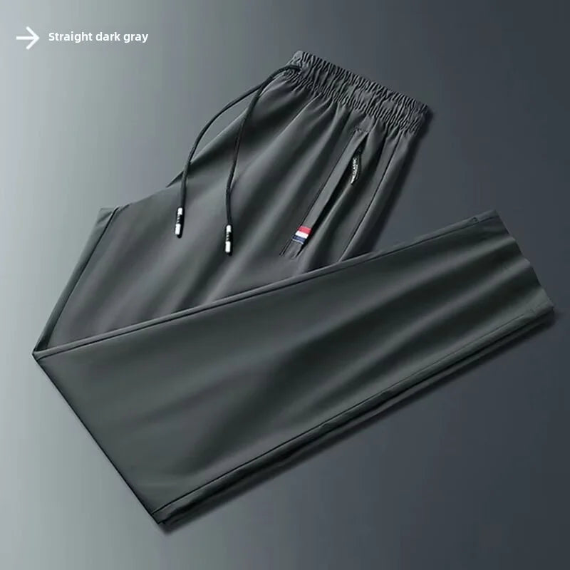 Straight-leg Casual Pants For Men Ice Silk Sports Trousers Youth Fashion Summer 2024 New Arrival Comfortable Loose Fit.