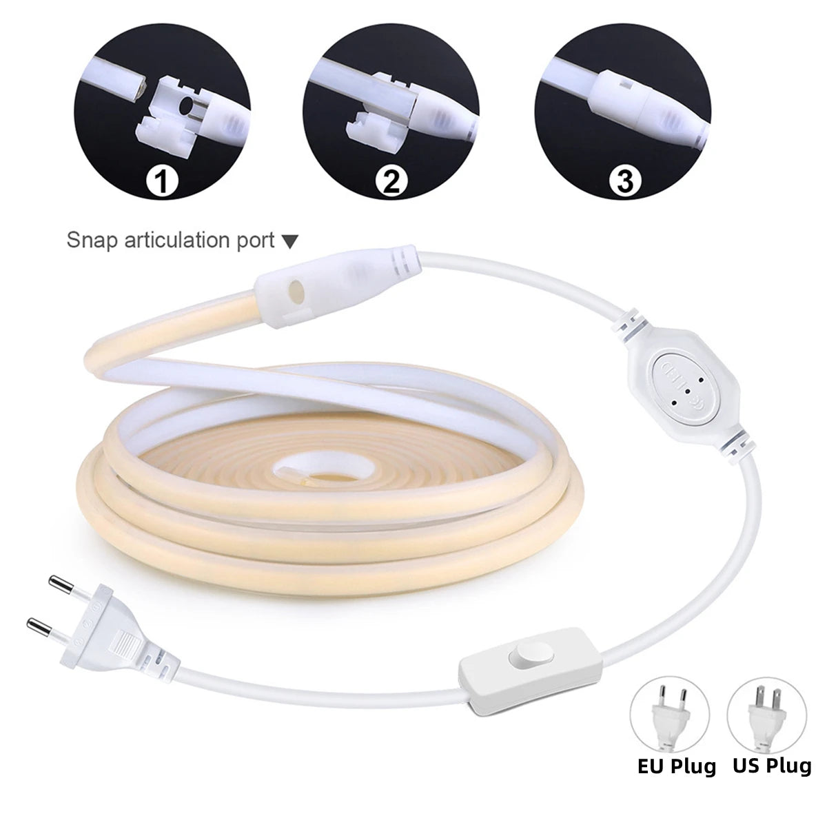 1m-35m Surper Brightness COB LED Strip Light 288LEDs/M RA90 220V Outdoor Waterproof Silicone Tube for Yard Swimming Pool Pathway.