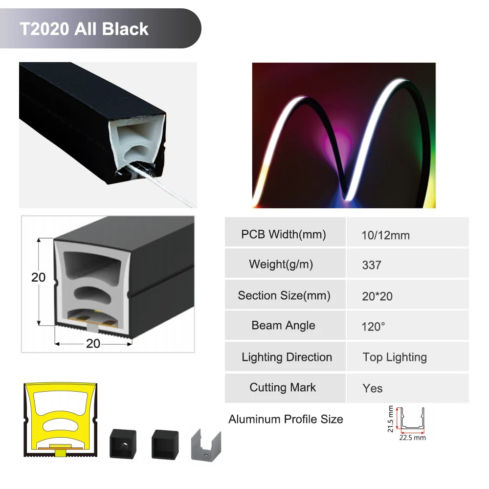 Silicone Neon Tube IP67 Waterproof Flexible Soft Silica Gel Sign 1m 2m 3m 4m 5m For WS2811 WS2812B 5050 2835 COB LED Strip Light