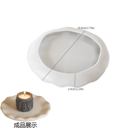 Round Tray Gypsum Silicone Molds Diy Handmade Plaster Cement Concrete Oval Storage Plate Mould Home Decoration.