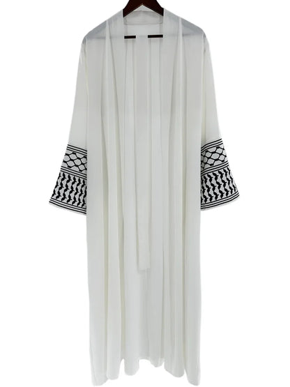 Embroidery Open Modest Kimono Abaya Dubai Luxury Islam Muslim Kaftan Modal Dress Arabic Abayas Women Kebaya Robe Femme Musulmane.