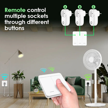 433 Mhz Drahtlose Steckdose Fernbedienung AUF OFF Smart Plug EU FR Mit Wand Schalter Steckdose 15A 220 V für Home Appliance Licht Fan.