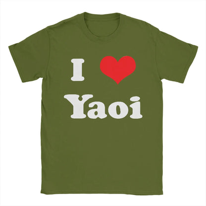 Funny I Love Yaoi T-Shirts Men O Neck Cotton T Shirt  Short Sleeve Tee Shirt Birthday Present Tops.