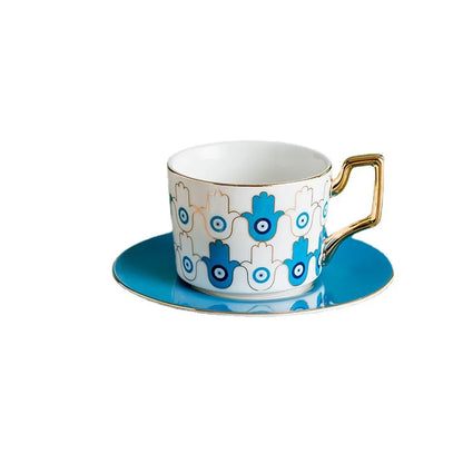 Blue Eye Ceramic Coffee cup European Fashion Coffee cup Dish Set Home Afternoon Tea Tea Cup tea cups and saucer sets  coffee cup.
