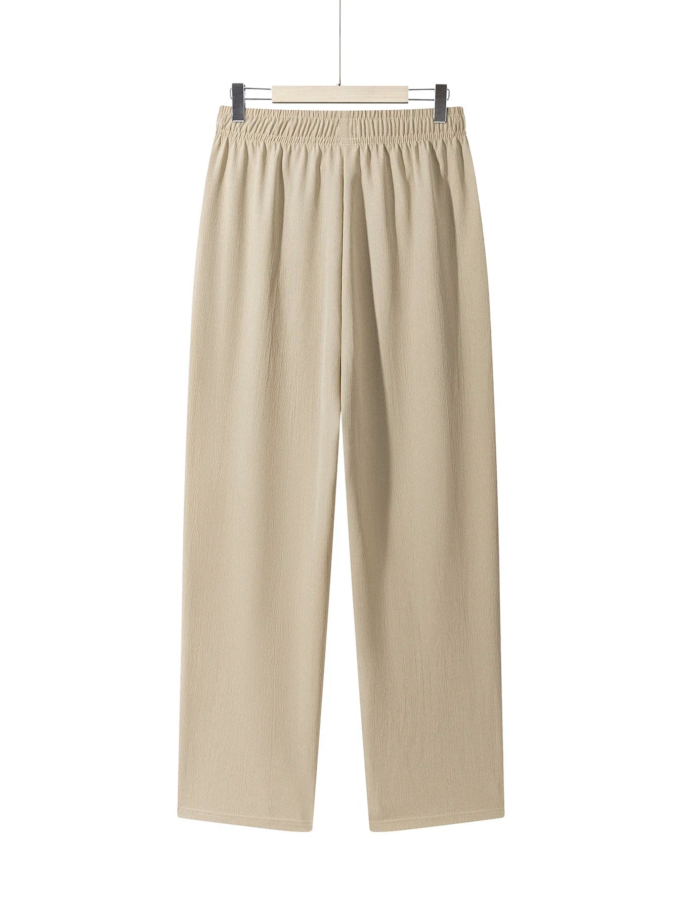 Summer Men's Straight Trousers Casual Solid Color Breathable Drawstring Long Pants Sweatpants Streetwear Men Baggy Pants.