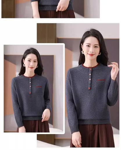 Frauen Kleidung Lose Mode Pullover Herbst/Winter Warme Elegante Gestrickte Langarm Pullover Dame Casual Oansatz Alle-spiel top