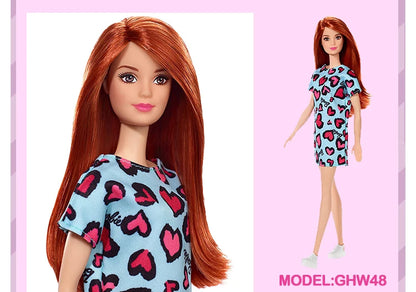 Original Mattel Barbie Fashionistas Doll Music Star Blonde Hair Bjd with Accessories Toys for Girls Collection Educational Props.