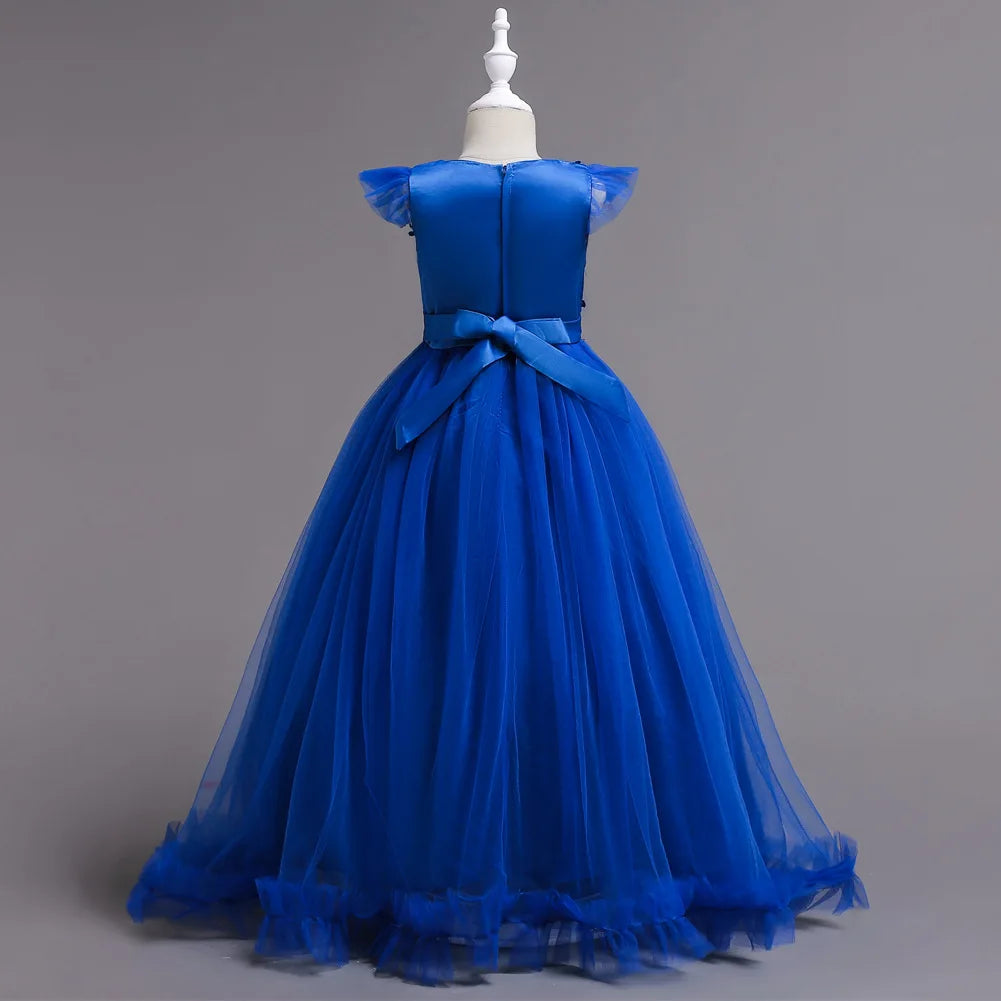 2025 Mädchen-Partykleider für Kinder, Mädchenkleider, Stickerei, Leistung, Junior-Kleid, Hochzeit, Abend, Abschlussball, Urlaub, Rock, Kostüm.