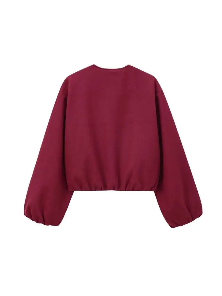 TRZA-Übergroße weiche Bomberjacke für Damen, Langarmmantel, Reißverschluss vorne, Damenoberbekleidung, schicke Oberteile, Mode.