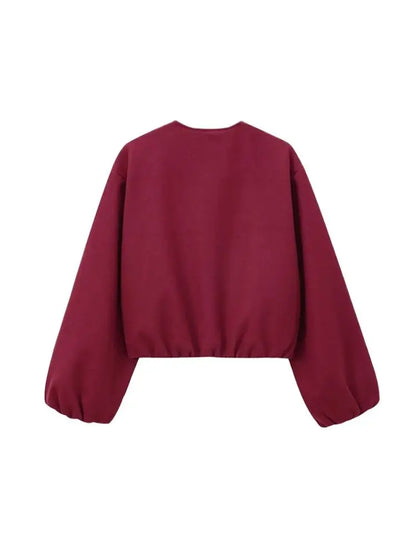 TRZA-Übergroße weiche Bomberjacke für Damen, Langarmmantel, Reißverschluss vorne, Damenoberbekleidung, schicke Oberteile, Mode.