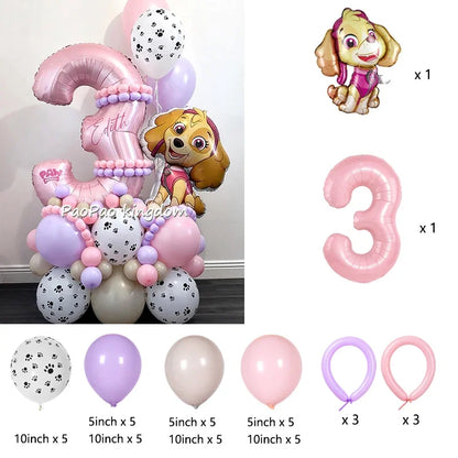 PAW Patrol Folienballons Digitale rosa Zahlenballons PAW Patrol Geburtstag Babyparty Party Dekoration Geschenk Chase Skye