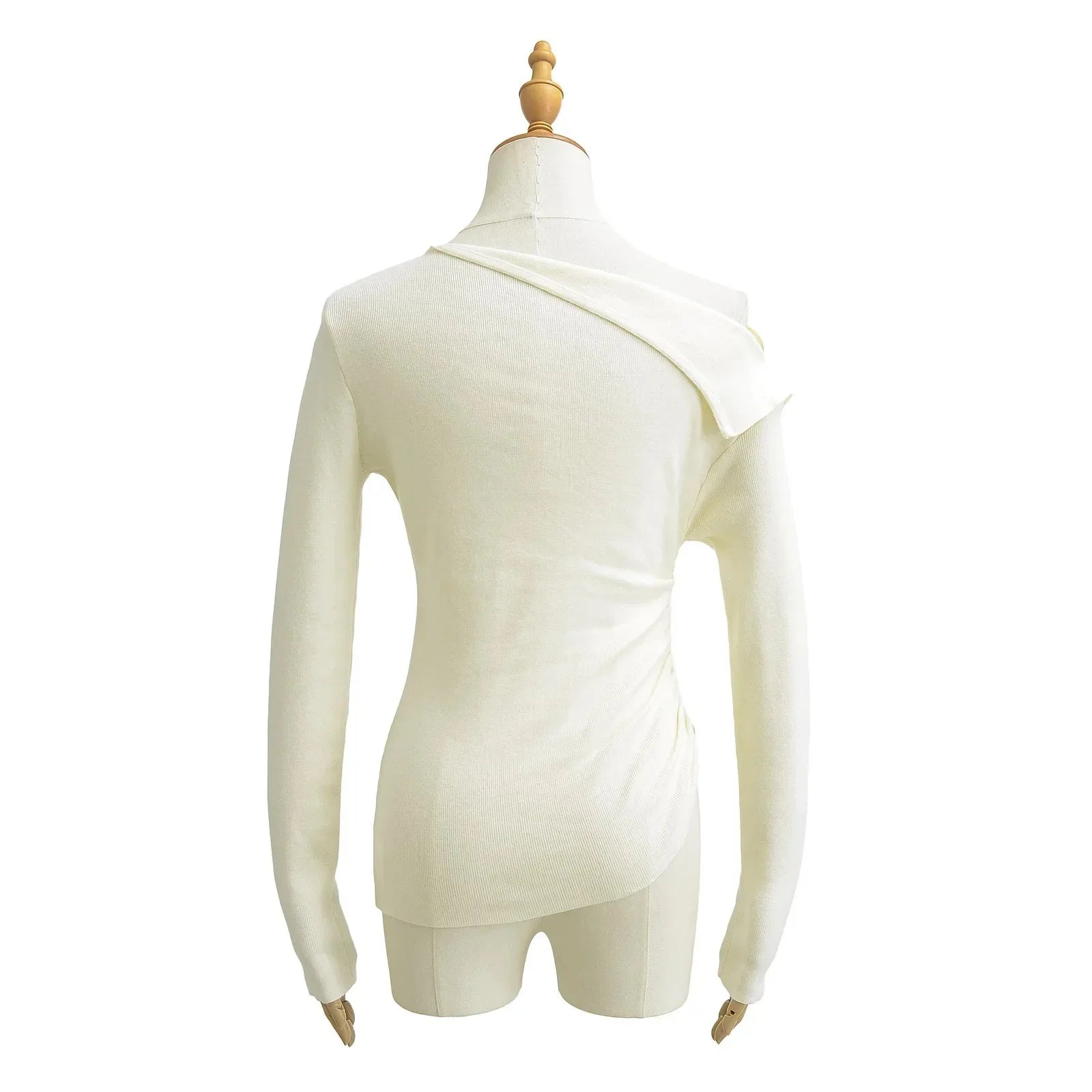 American Style One Shoulder Long Sleeve Women's T-shirt Autumn Pure Desire High-grade Slimming Personality Oblique Shoulder Base.