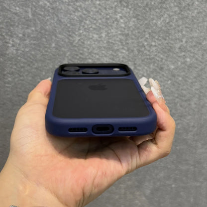 Luxury Orange Shield Matte Transparent Phone Case For iPhone 17 Pro Max 17 Pro 17 New Metal Buttons Skin Feel Shockproof Cover.