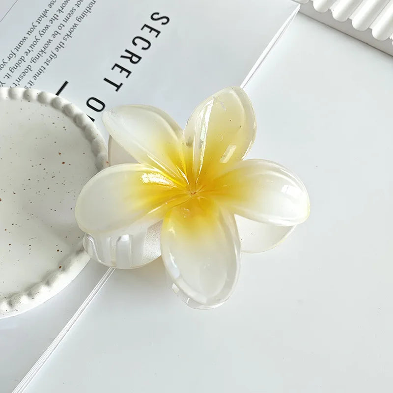 New Hawaiian Gradient Hair Clips Women Flower Hair Claws Shark Hairpins Vacation Beach Style Hairpins Hair Accessories.
