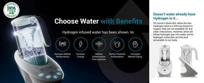 ALTHY Hydrogen Water Pitcher Generator Machine Bottle Jug Kettle SPE PEM Technology. Balanced Water PH Calcium Sulfite filter.