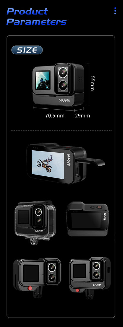 SJCAM SJ20 4K Anti-Shake Action Camera Dual Lens Waterproof 5G WiFi Touch Screen Motion Detection Multifunctional Sports Cam