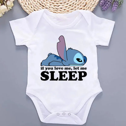 Sommer-Babykleidung mit Kawaii-Stich-Aufdruck, 100 % Baumwolle, Neugeborenen-Bodys und Einteiler für Jungen und Mädchen.