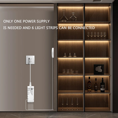 Unter dem Schrank Sammlung Display COB LED Streifen Licht Bücherregal Kleiderschrank Schrank Lampe Band Durchdringbar Holz Dimmbar Touch Sensor.