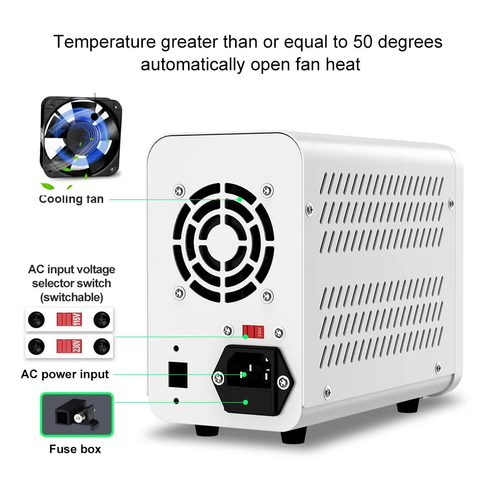 Wanptek Laboratory Power Supply 30V 5A 30V 10A 60V 5A 120V 3A Encoder Adjustment with USB Fast Charging Lab DC Power Supply.