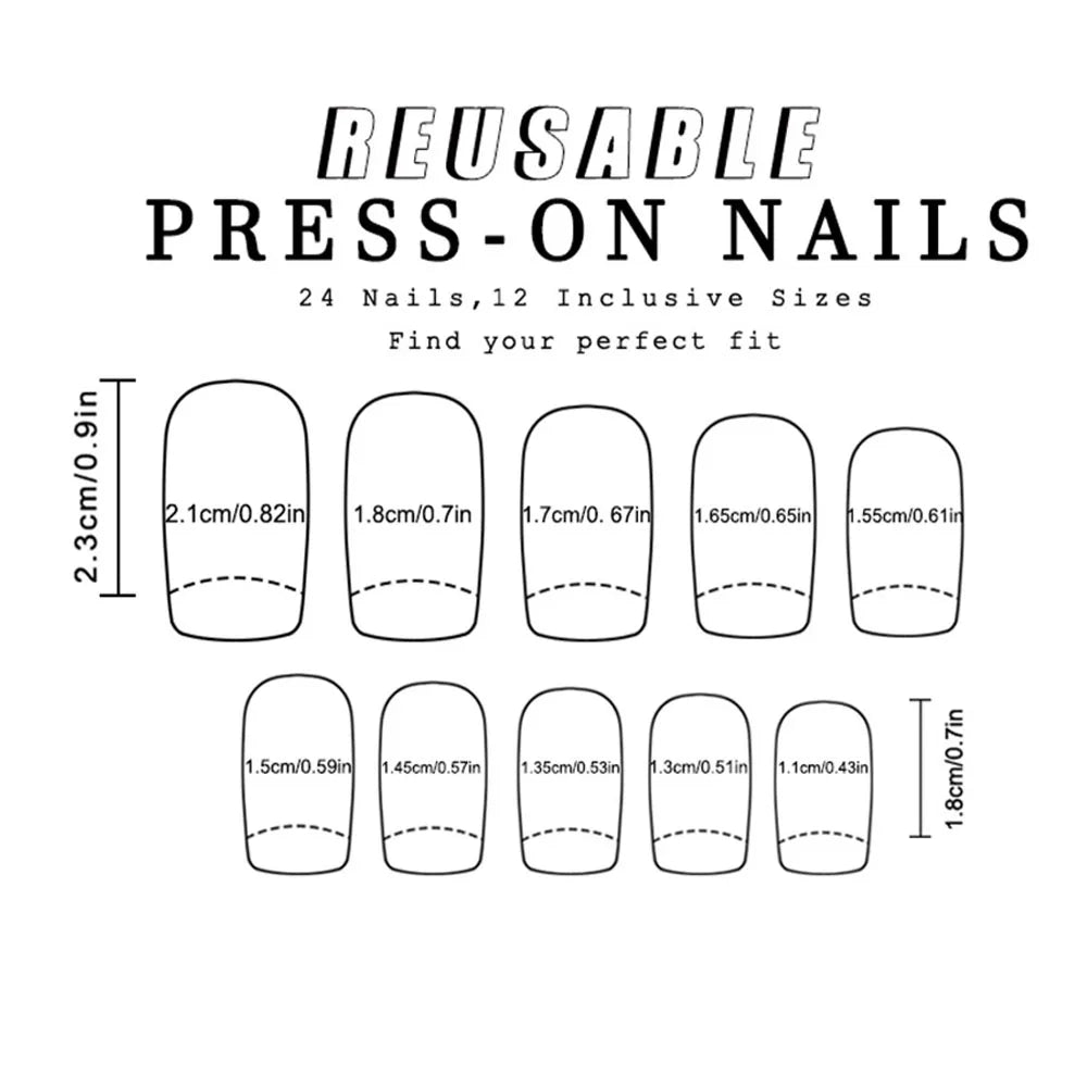 24pcs/set short medium long fake nails for Spring summer season gradient peach flowers butterfly heart press on false nail art.