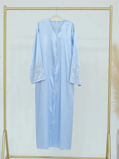 Ramadan Eid Open Beading Kimono Abaya Dubai Muslim Prayer Clothes Women Kebaya Kaftan Dress Islam Robe Arabe Femme Musulmane