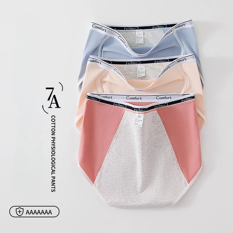 Physiological Pants Women's Briefs Menstrual Period Anti-side Leakage Cotton Crotch Large Size Plus Underwear Sanitary Pants.