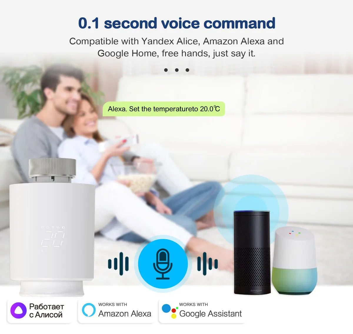 Smart Thermostat TRV Radiator Valve Zigbee/WiFi Tuya Actuator Head Remote Temperature Controller Voice Control Alexa Google Home.