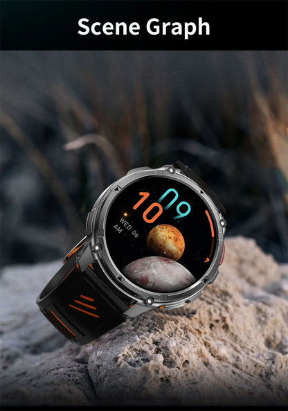 2025 New Military T-Rex 3 Smart Watch Men 1100mAh Battery AMOLED  IP68 Waterproof Outdoor Compass Bluetooth CallSport Smartwatch